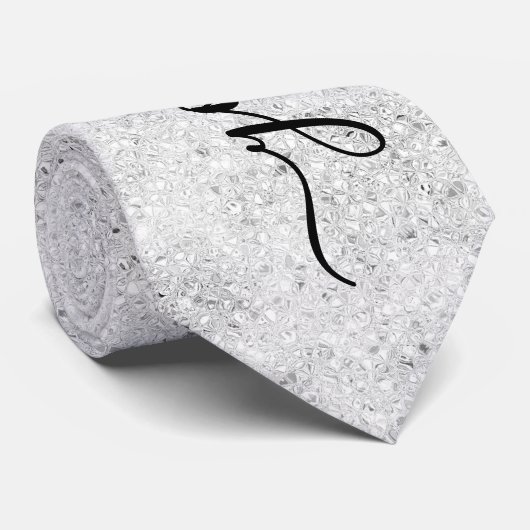 Zilveren Glitter Sparkles Stropdas (Opgerold)