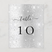 Zilveren glitter sprankelt tafelkaart (Achterkant)
