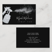 Zilveren Glitter Spray Tan Tanning Visitekaartje (Voorkant / Achterkant)