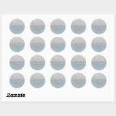 Zilveren glitter stoffig blauw script Bedankt Ronde Sticker (Vel)