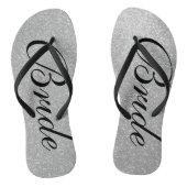 Zilveren glitter strand bruiloft teenslippers voor (Voetbed)