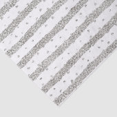 Zilveren Glitter Strepen Stippen Kerst Tissuepapier (Detail)