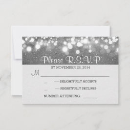 zilveren glitter string lichten romantische bruilo RSVP kaartje