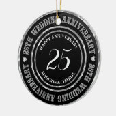 Zilveren Glitter Tekst En Harten Keramische Kerstb Keramisch Ornament (Links)