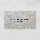 Zilveren Glitter Textuur Visitekaartje (Voorkant)