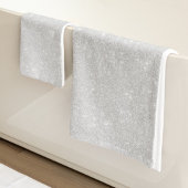 Zilveren Glitter Textuur Wit Sparkling Glanzend Bad Handdoek