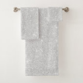 Zilveren Glitter Textuur Wit Sparkling Glanzend Bad Handdoek (Insitu)