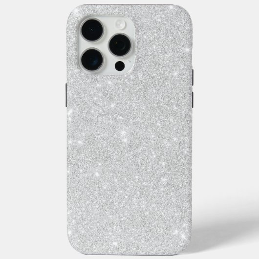 Zilveren Glitter Textuur Wit Sparkling Glanzend Case-Mate iPhone Case (Achterkant)