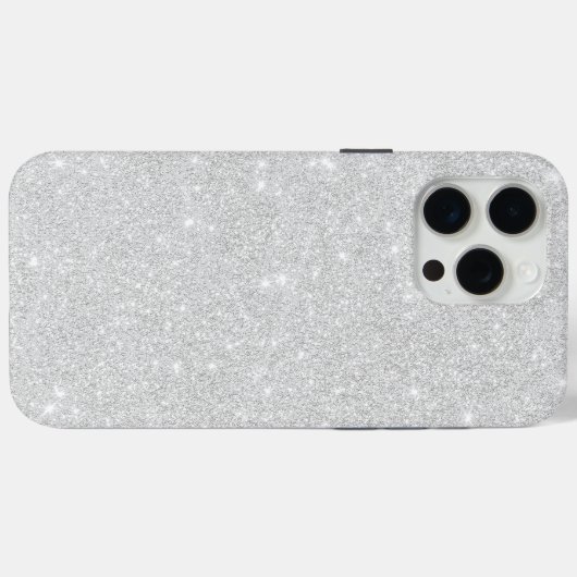 Zilveren Glitter Textuur Wit Sparkling Glanzend Case-Mate iPhone Case (Achterkant (horizontaal))