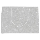 Zilveren Glitter Textuur Wit Sparkling Glanzend Groot Cadeauzakje (Voorkant)