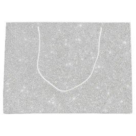 Zilveren Glitter Textuur Wit Sparkling Glanzend Groot Cadeauzakje