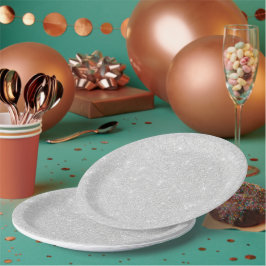 Zilveren Glitter Textuur Wit Sparkling Glanzend Papieren Bordje
