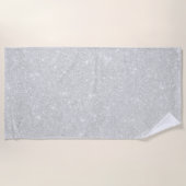 Zilveren Glitter Textuur Wit Sparkling Glanzend Strandlaken (Voorkant)