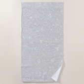 Zilveren Glitter Textuur Wit Sparkling Glanzend Strandlaken (Voorkant)