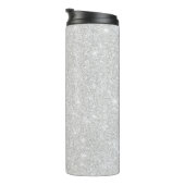 Zilveren Glitter Textuur Wit Sparkling Glanzend Thermosbeker (Geroteerd rechts)