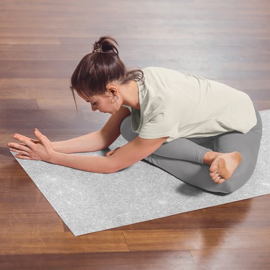 Zilveren Glitter Textuur Wit Sparkling Glanzend Yogamat