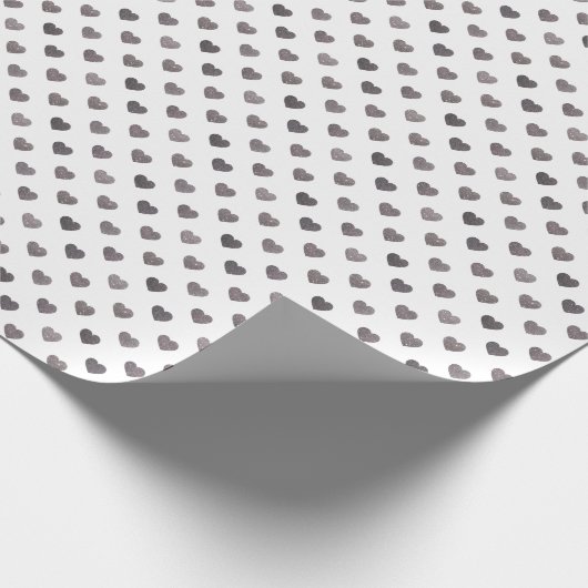 Zilveren Glitter Tiny Heart Patterned Wrapping Pap Cadeaupapier (Hoek)