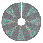 Zilveren Glitter Traditionele Klassieke Kerstboom Kerstboom Rok (Voorkant)