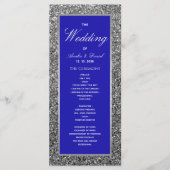 Zilveren Glitter Trouwprogramma Programmakaart (Voorkant)