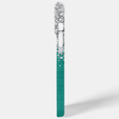 Zilveren Glitter Turquoise Glam Naam Case-Mate iPhone Case (Achterkant / Links)