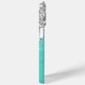 Zilveren Glitter Turquoise Glam Naam Case-Mate iPhone Case (Achterkant / Rechts)