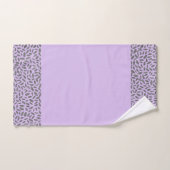 Zilveren Glitter Veren op Lavendel Monogram Bad Handdoek (Handdoek)