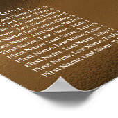 Zilveren Glitter Verjaardag Alfabetisch Zitplan Poster (Hoek)