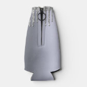 Zilveren glitter verjaardagsfeestje mama glinsteri flesjeskoeler (Achterkant)