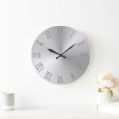 Zilveren glitter vet Romeinse cijfers radiale ombr Grote Klok (Huis)