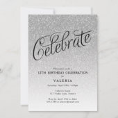 Zilveren Glitter vieren Kaart (Voorkant)