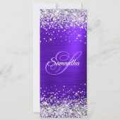 Zilveren glitter Violet Indigo 50ste verjaardag Kaart (Achterkant)