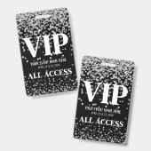 Zilveren Glitter VIP-Event Badge (Voor- en achterkant)