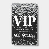 Zilveren Glitter VIP-Event Badge (Voorzijde)