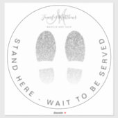 Zilveren Glitter Voeten Salon COVID Sociale Afstan Sticker (Vel)