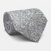 Zilveren Glitter Vonken Bruiloft  Stropdas (Opgerold)