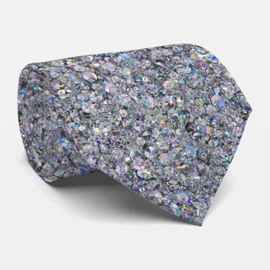 Zilveren Glitter Vonken Bruiloft  Stropdas (Opgerold)