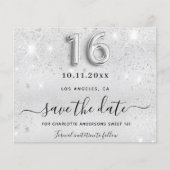 Zilveren glitter vonken save the date voor sweet s flyer (Voorkant)
