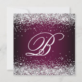 Zilveren Glitter Wijn Donkere Ombre 40e Verjaardag Kaart (Achterkant)