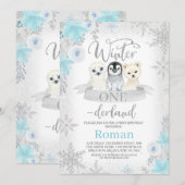 Zilveren Glitter Winter Dieren Nederland Verjaarda Kaart (Voorkant / Achterkant)