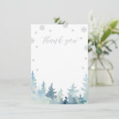 Zilveren Glitter Winter Wonderland Dank je kaart (Staand voorkant)