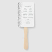 Zilveren Glitter Wit Huwelijksprogramma Handwaaier (Achterkant)