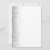 Zilveren Glitter Wit Save the Date Aankondiging (Achterkant)