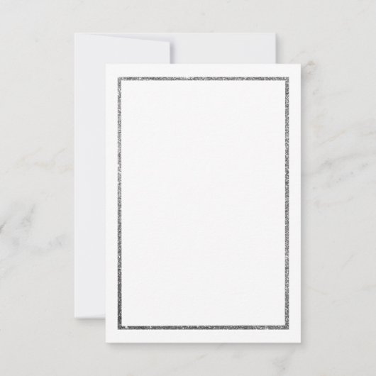 Zilveren glitter witte roze flora Save The Date (Achterkant)