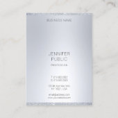 Zilveren Glitter zien er modern minimalistisch pro Visitekaartje (Achterkant)
