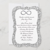 Zilveren Glitter Zilver Infinity bruiloft uitnodig Kaart (Voorkant)