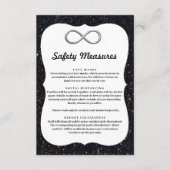 Zilveren Glitter Zilver Oneindigheid Veiligheidsma Informatiekaartje (Voorkant)