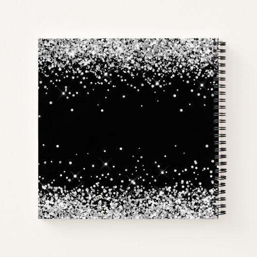 Zilveren Glitter Zwart 50e Verjaardag Gast Notitieboek (Achterkant)