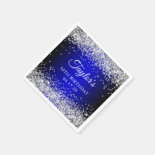 Zilveren Glitter Zwart Blauw Ombre 30e Verjaardag Servet (Hoek)