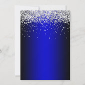 Zilveren Glitter Zwart Blauw Ombre 40e Verjaardag Kaart (Achterkant)