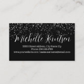 Zilveren Glitter Zwart Make-up Artiest Haarsalon Visitekaartje (Achterkant)
